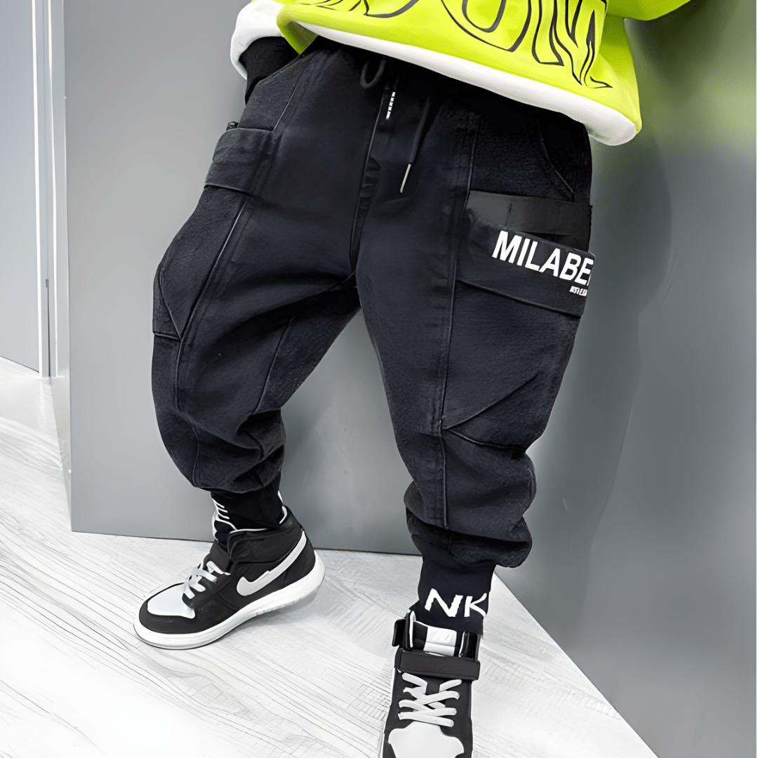 Black Urban Rebel Pants - KIDITOPIA